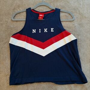 Nike Navy Tank with Red and White Chevron Front